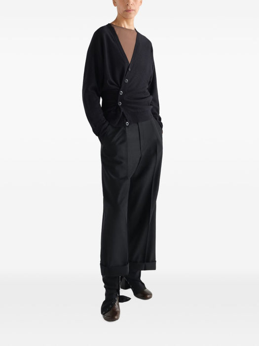 V-Neck Long-Sleeved Cardigan P00052 LK1063BLACK BK999 LEMAIRE 