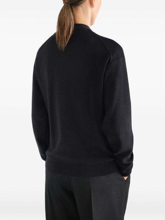 V-Neck Long-Sleeved Cardigan P00052 LK1063BLACK BK999 LEMAIRE 