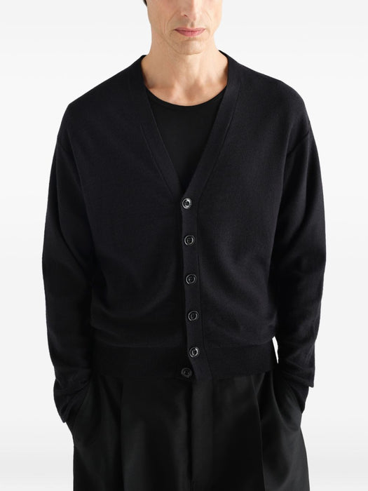 V-Neck Long-Sleeved Cardigan P00052 LK1063BLACK BK999 LEMAIRE 