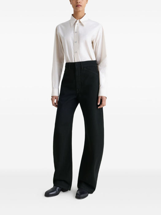 High waisted curved pants PA1264 LD1055 BLACK BK999 LEMAIRE 