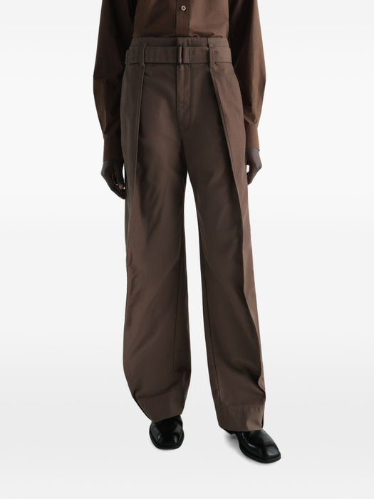 CURVED PANTS IN COTTON TWILL BLEND PA1317 LF1620 CAROB BR516 LEMAIRE 