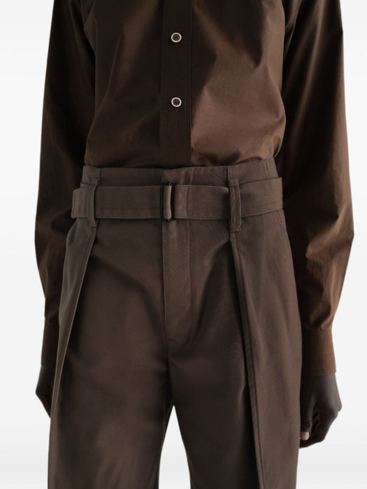 CURVED PANTS IN COTTON TWILL BLEND PA1317 LF1620 CAROB BR516 LEMAIRE 