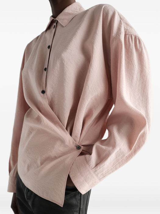 Straight collar Twisted shirt in dry silk SH1141 LF1308ORCHID PK003 LEMAIRE 
