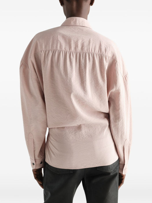Straight collar Twisted shirt in dry silk SH1141 LF1308ORCHID PK003 LEMAIRE 