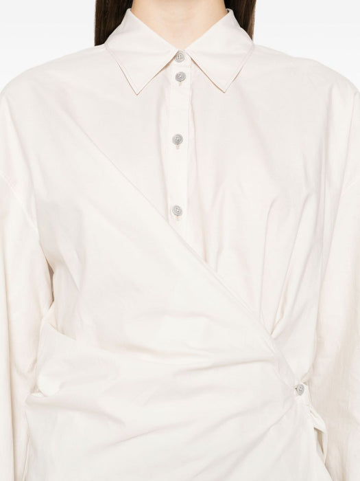 Straight-collar twisted shirt SH1141 LF1500LIGHT CREAM WH048 LEMAIRE 