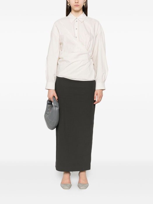 Straight-collar twisted shirt SH1141 LF1500LIGHT CREAM WH048 LEMAIRE 