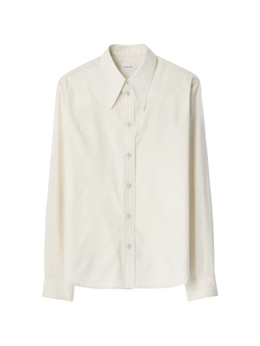 POINTED COLLAR SHIRT IN WASHED COTTON SILK SH1326 LF1500LIGHT CREAM WH048 LEMAIRE 