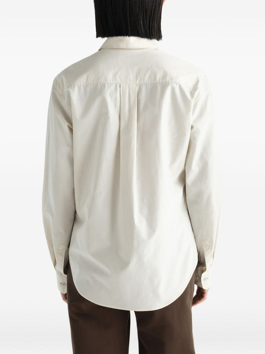 POINTED COLLAR SHIRT IN WASHED COTTON SILK SH1326 LF1500LIGHT CREAM WH048 LEMAIRE 