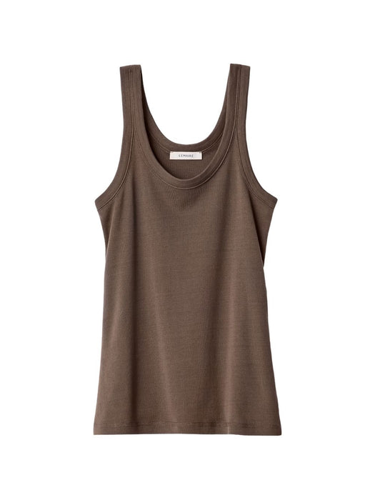 Ribbed-knit scoop-neck tank top TS0001 LJ1016CAROB BR516 LEMAIRE 