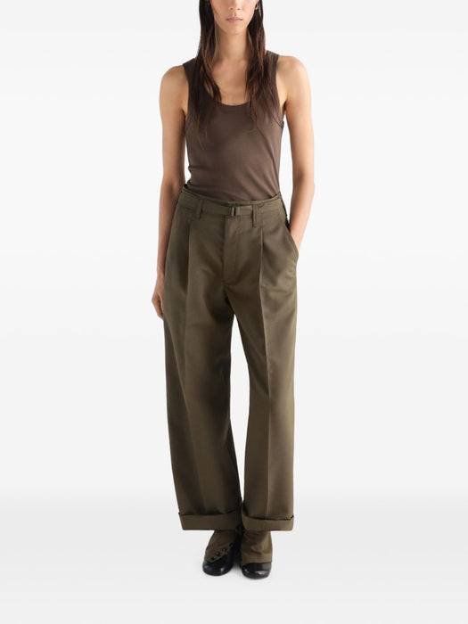 Ribbed-knit scoop-neck tank top TS0001 LJ1016CAROB BR516 LEMAIRE 