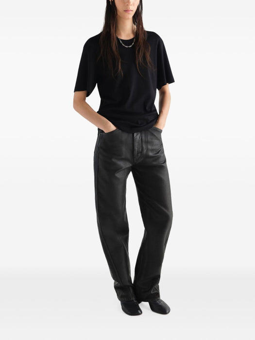 Rib T-shirt TS0002 LJ1016BLACK BK999 LEMAIRE 