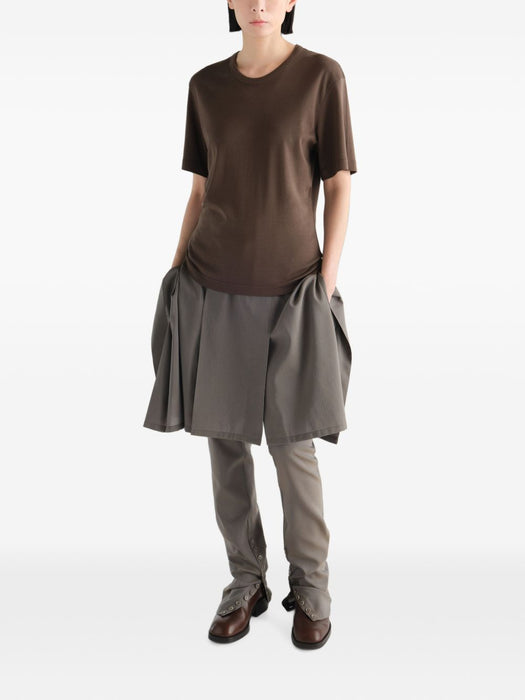 Rib T-shirt in jersey TS0002 LJ1016CAROB BR516 LEMAIRE 