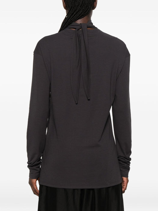 Tie-fastening T-shirt TS0049 LJ1025 BASALT GY006 LEMAIRE 