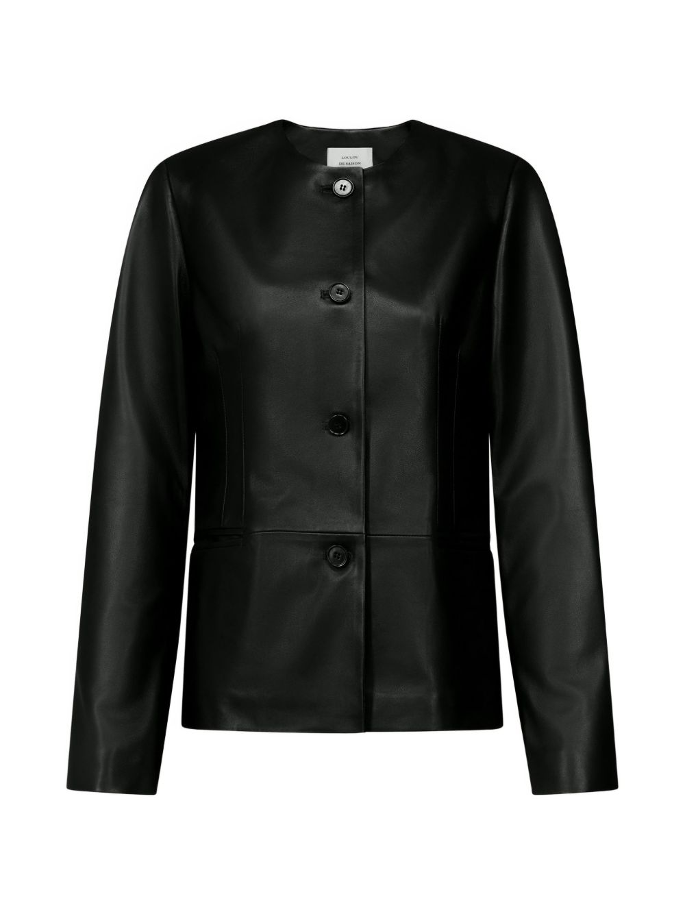 ADEA Collarless leather jacket ADEA BLACK BLACK LOULOU DE SAISON 