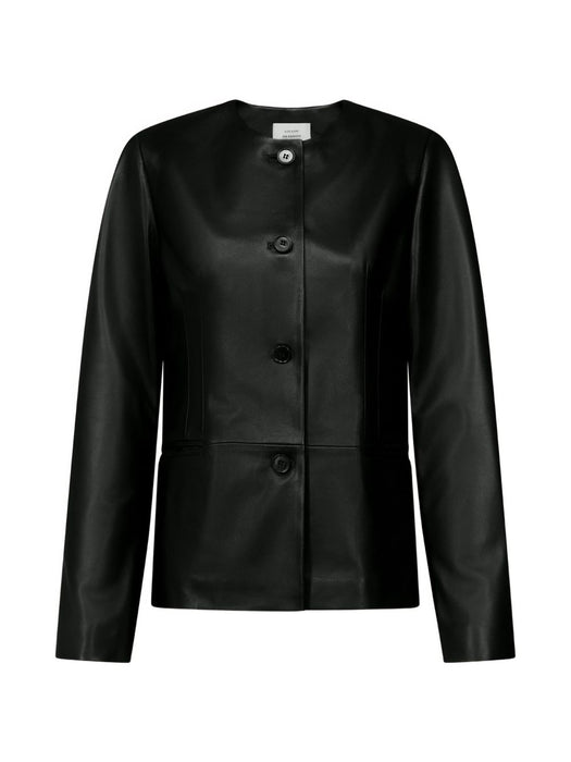 ADEA Collarless leather jacket ADEA BLACK BLACK LOULOU DE SAISON 
