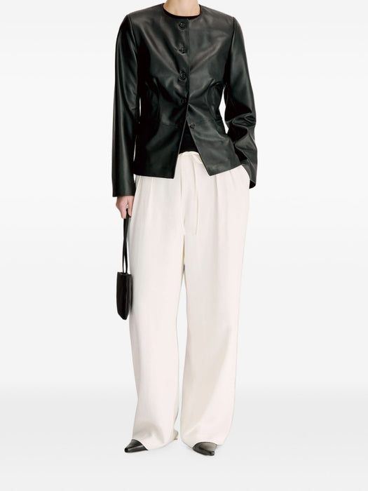 ADEA Collarless leather jacket ADEA BLACK BLACK LOULOU DE SAISON 