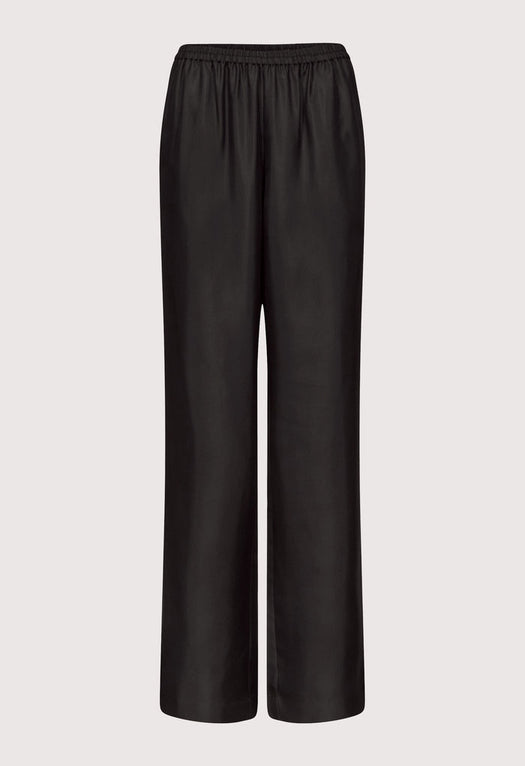 Silk twill trousers ALERA LDS PANT BLACK BLACK LOULOU DE SAISON 
