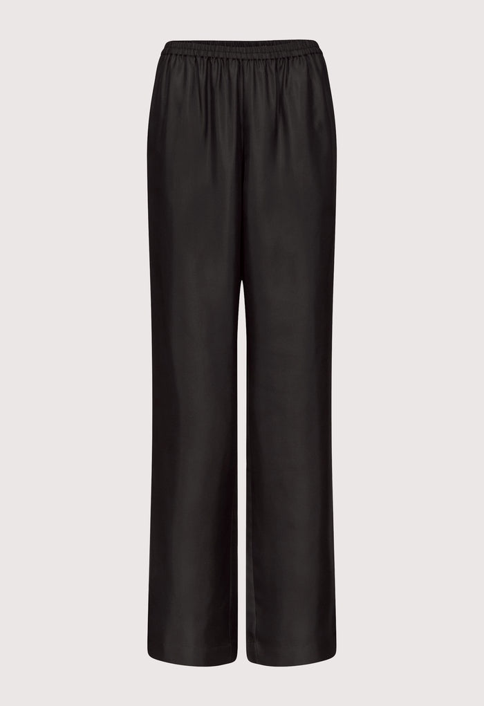 Silk twill trousers ALERA LDS PANT BLACK BLACK LOULOU DE SAISON 