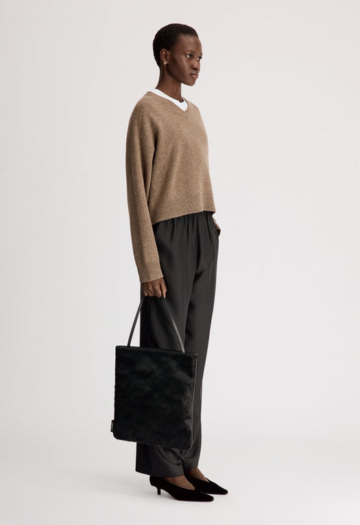 Silk twill trousers ALERA LDS PANT BLACK BLACK LOULOU DE SAISON 
