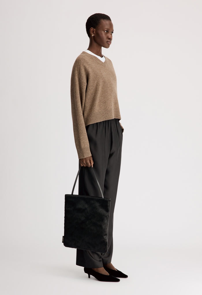 Silk twill trousers ALERA LDS PANT BLACK BLACK LOULOU DE SAISON 