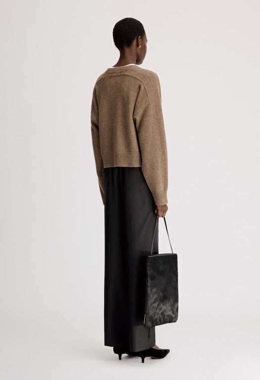 Silk twill trousers ALERA LDS PANT BLACK BLACK LOULOU DE SAISON 
