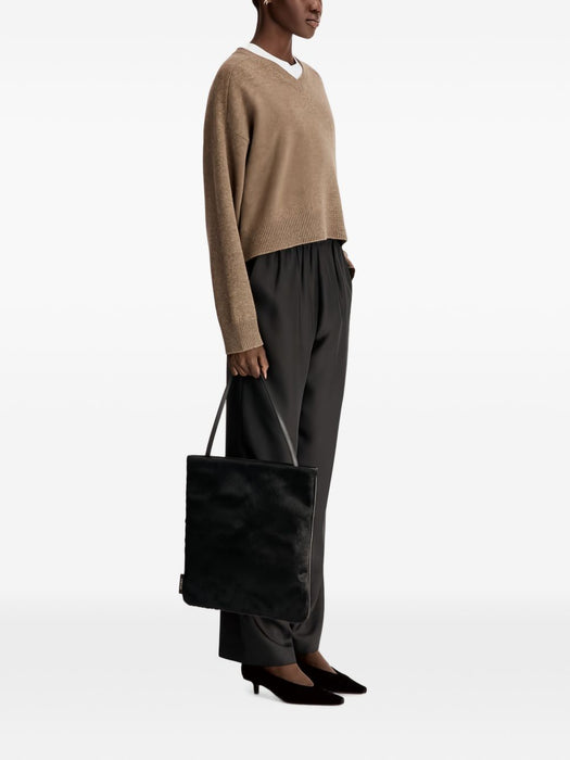 Silk twill trousers ALERA LDS PANT BLACK BLACK LOULOU DE SAISON 