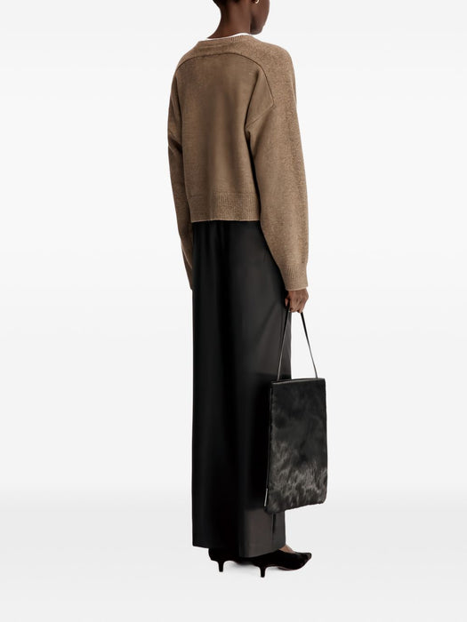 Silk twill trousers ALERA LDS PANT BLACK BLACK LOULOU DE SAISON 