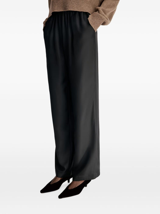 Silk twill trousers ALERA LDS PANT BLACK BLACK LOULOU DE SAISON 