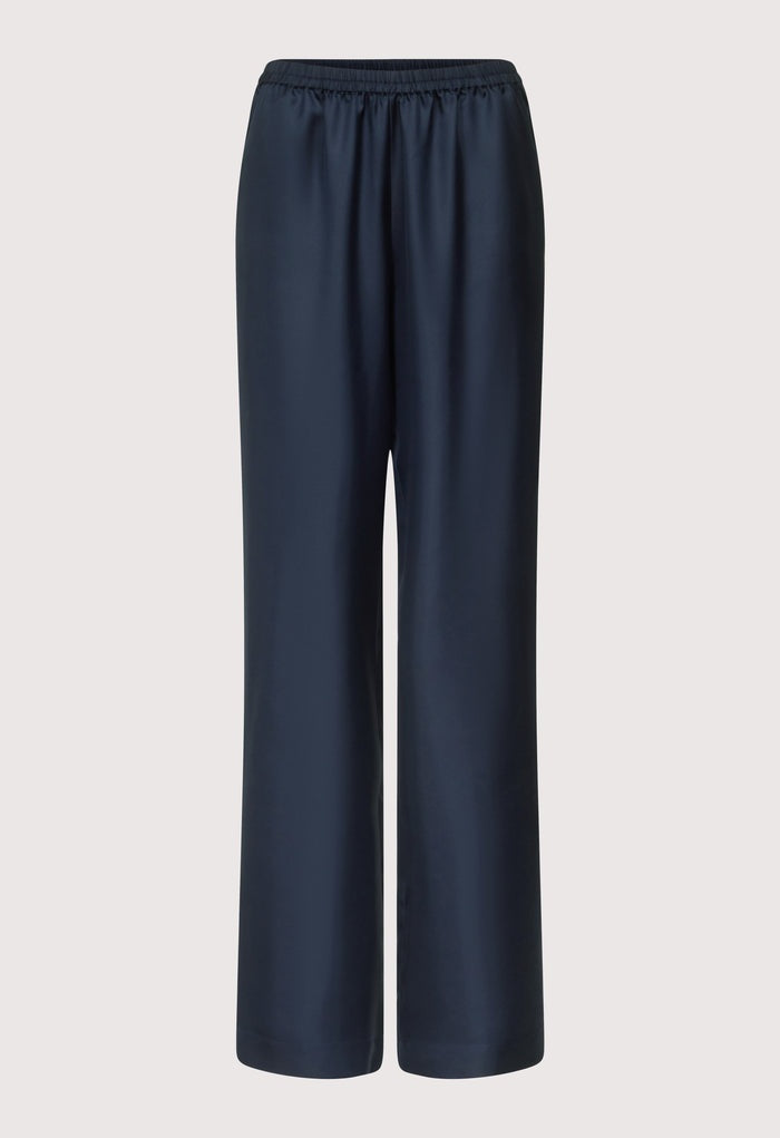 Silk twill trousers ALERA LDS PANT NAVY NAVY LOULOU DE SAISON 