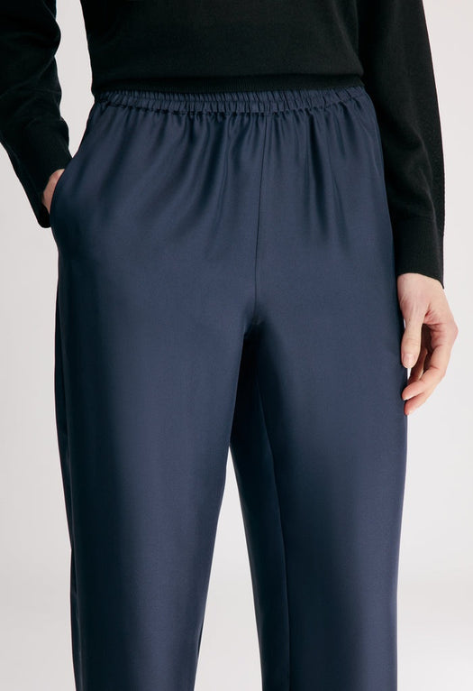 Silk twill trousers ALERA LDS PANT NAVY NAVY LOULOU DE SAISON 