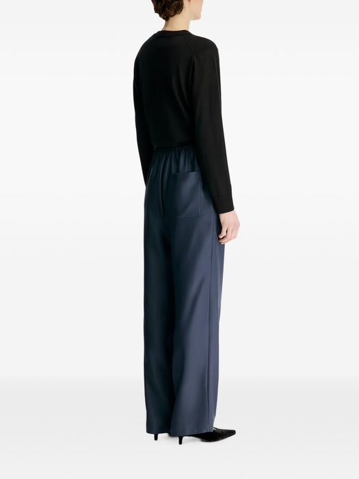 Silk twill trousers ALERA LDS PANT NAVY NAVY LOULOU DE SAISON 