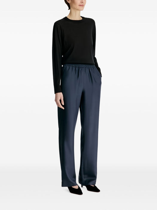 Silk twill trousers ALERA LDS PANT NAVY NAVY LOULOU DE SAISON 