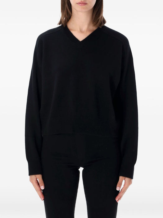 ANZOR LDS Cashmere V neck sweater ANZOR LDS BLACK BLACK LOULOU DE SAISON 