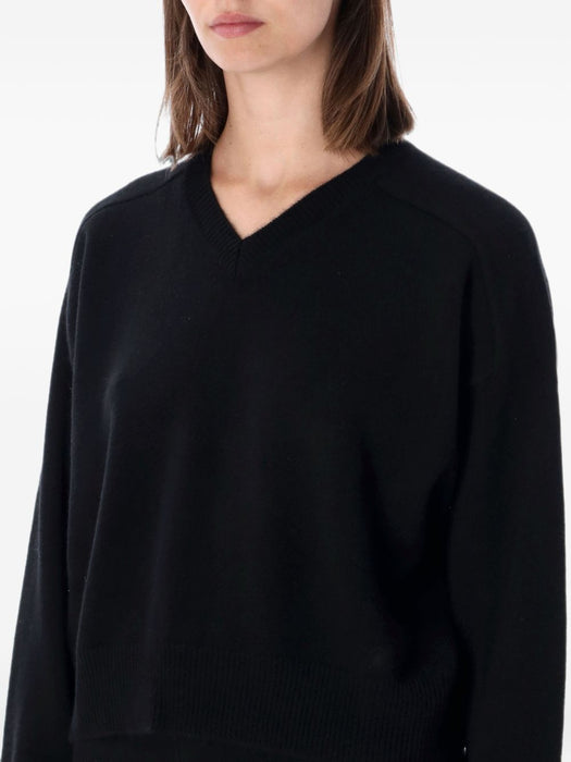 ANZOR LDS Cashmere V neck sweater ANZOR LDS BLACK BLACK LOULOU DE SAISON 
