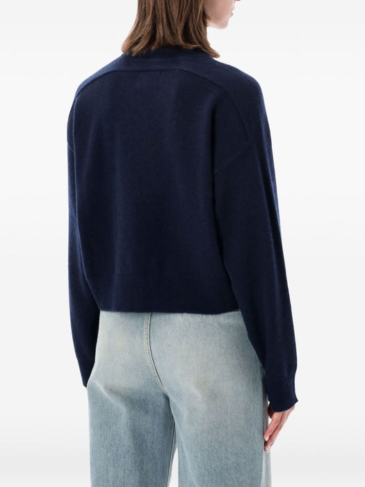 ANZOR LDS V neck cashmere sweater ANZOR LDS NAVY NAVY LOULOU DE SAISON 