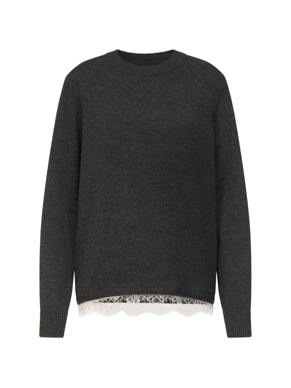 ARVO Lace trim sweater ARVO CHARCOAL/IVORY LOULOU DE SAISON 