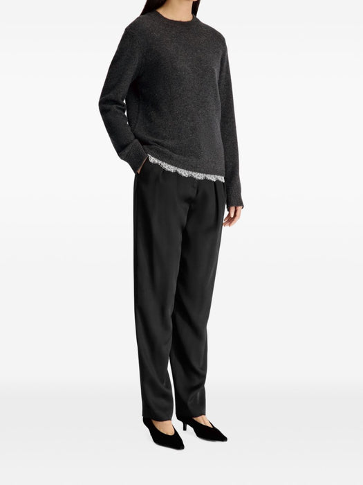 ARVO Lace trim sweater ARVO CHARCOAL/IVORY LOULOU DE SAISON 