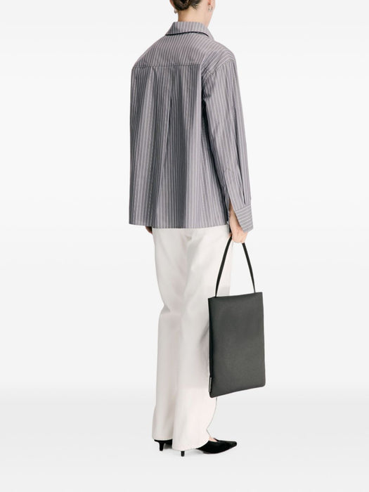 COLTON Cotton poplin shirt COLTON TAUPE/BLUE TAUPE/BLUE LOULOU DE SAISON 
