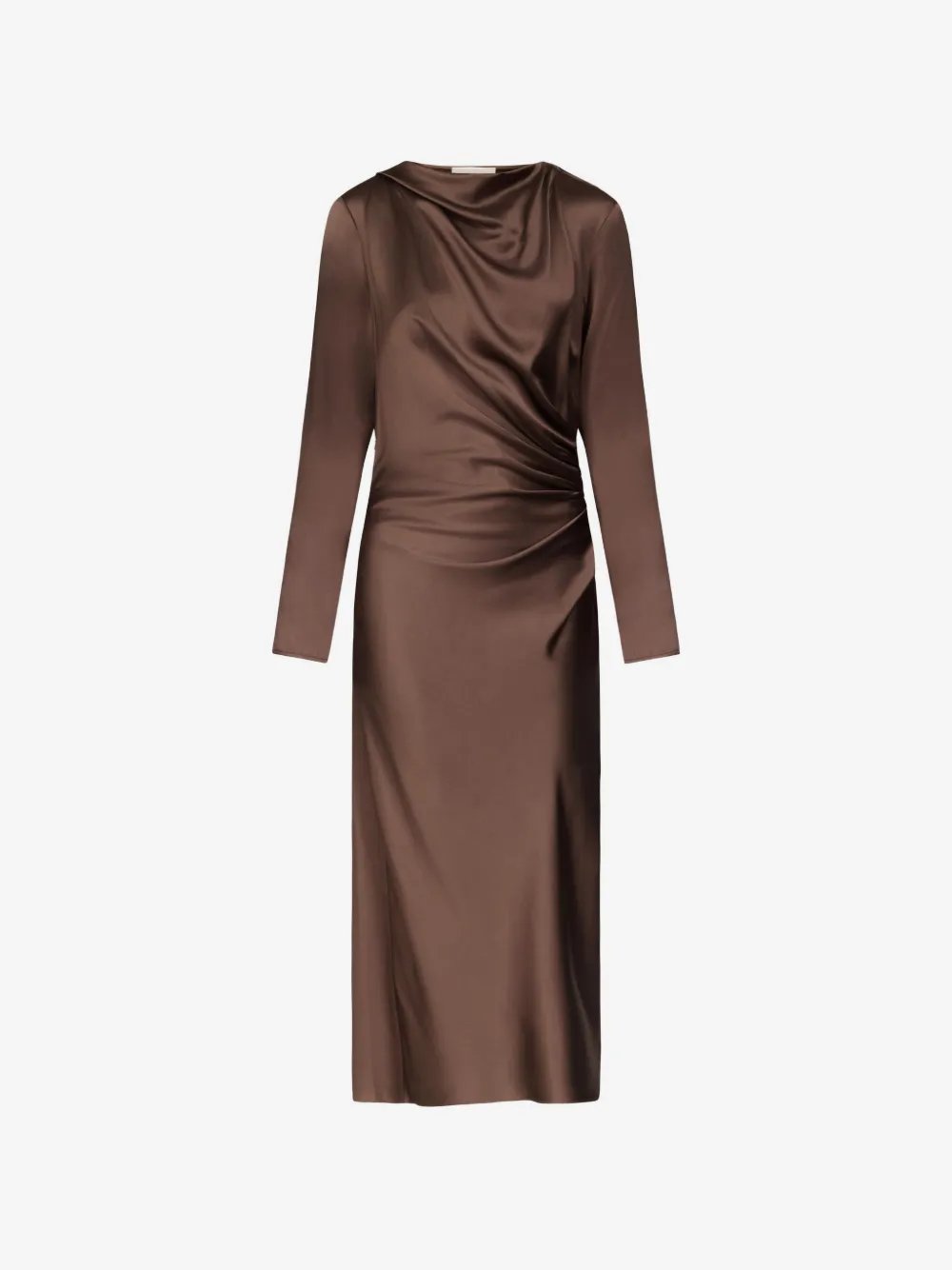 Fabio draped satin midi dress FABIO BROWN BROWN LOULOU DE SAISON 