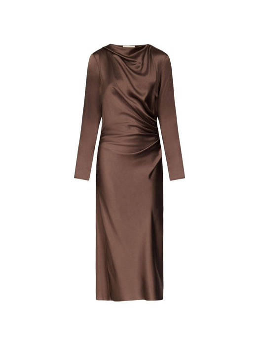 Fabio draped satin midi dress FABIO BROWN BROWN LOULOU DE SAISON 
