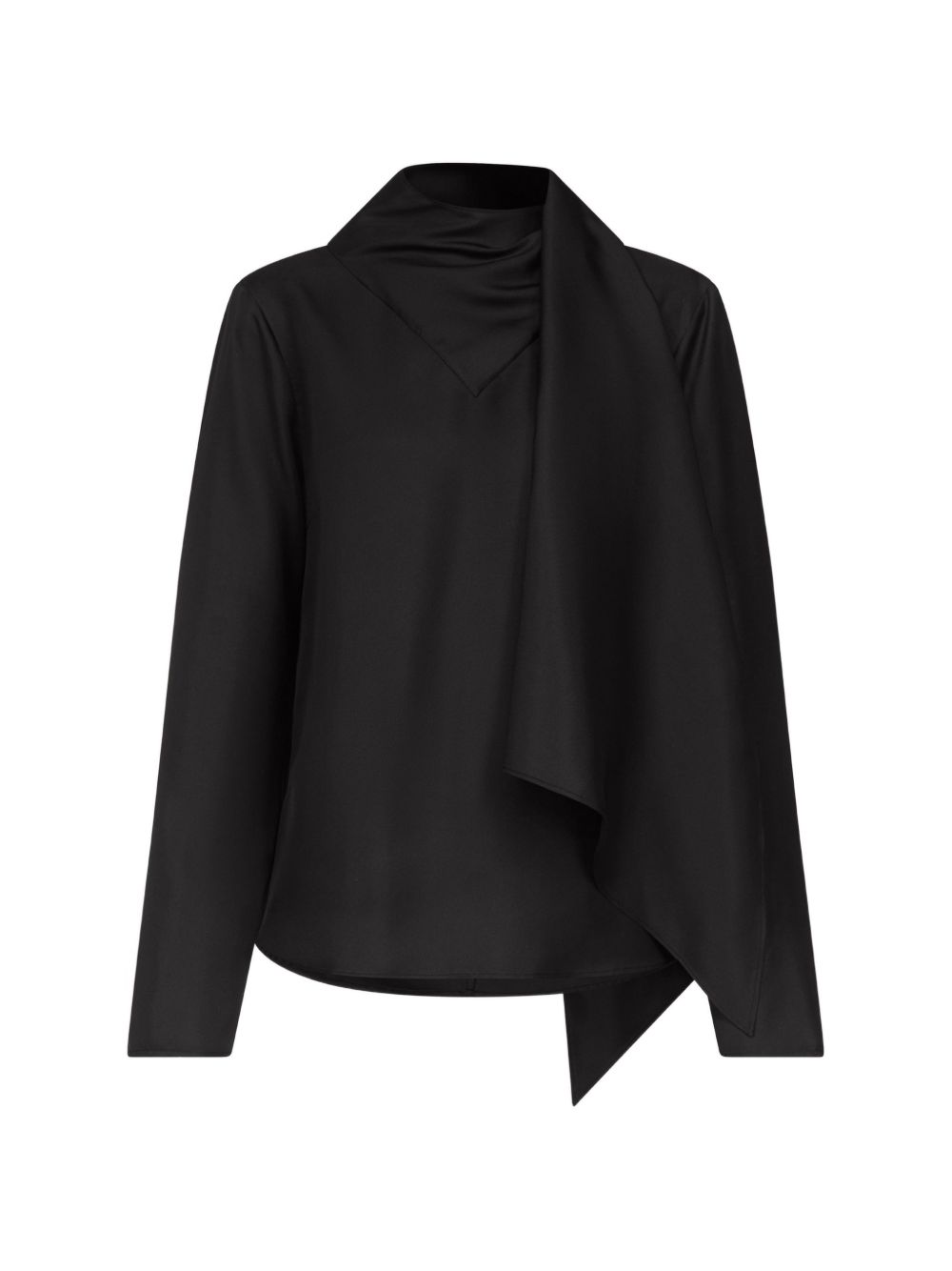 GALA Silk twill scarf top GALA BLACK BLACK LOULOU DE SAISON 