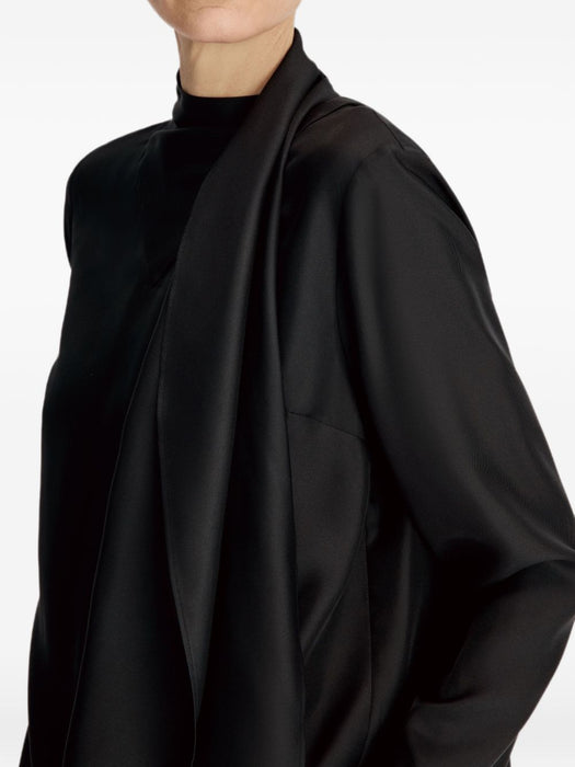 GALA Silk twill scarf top GALA BLACK BLACK LOULOU DE SAISON 