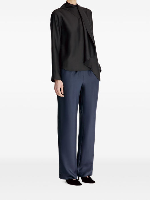GALA Silk twill scarf top GALA BLACK BLACK LOULOU DE SAISON 
