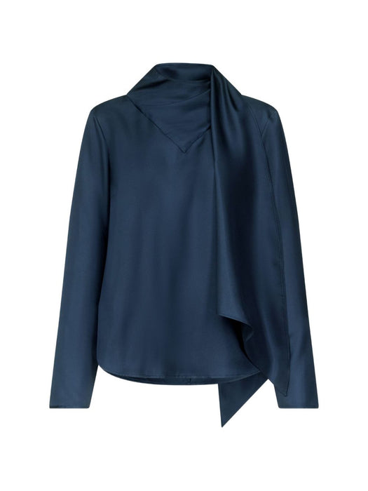 GALA Silk twill scarf top GALA NAVY NAVY LOULOU DE SAISON 