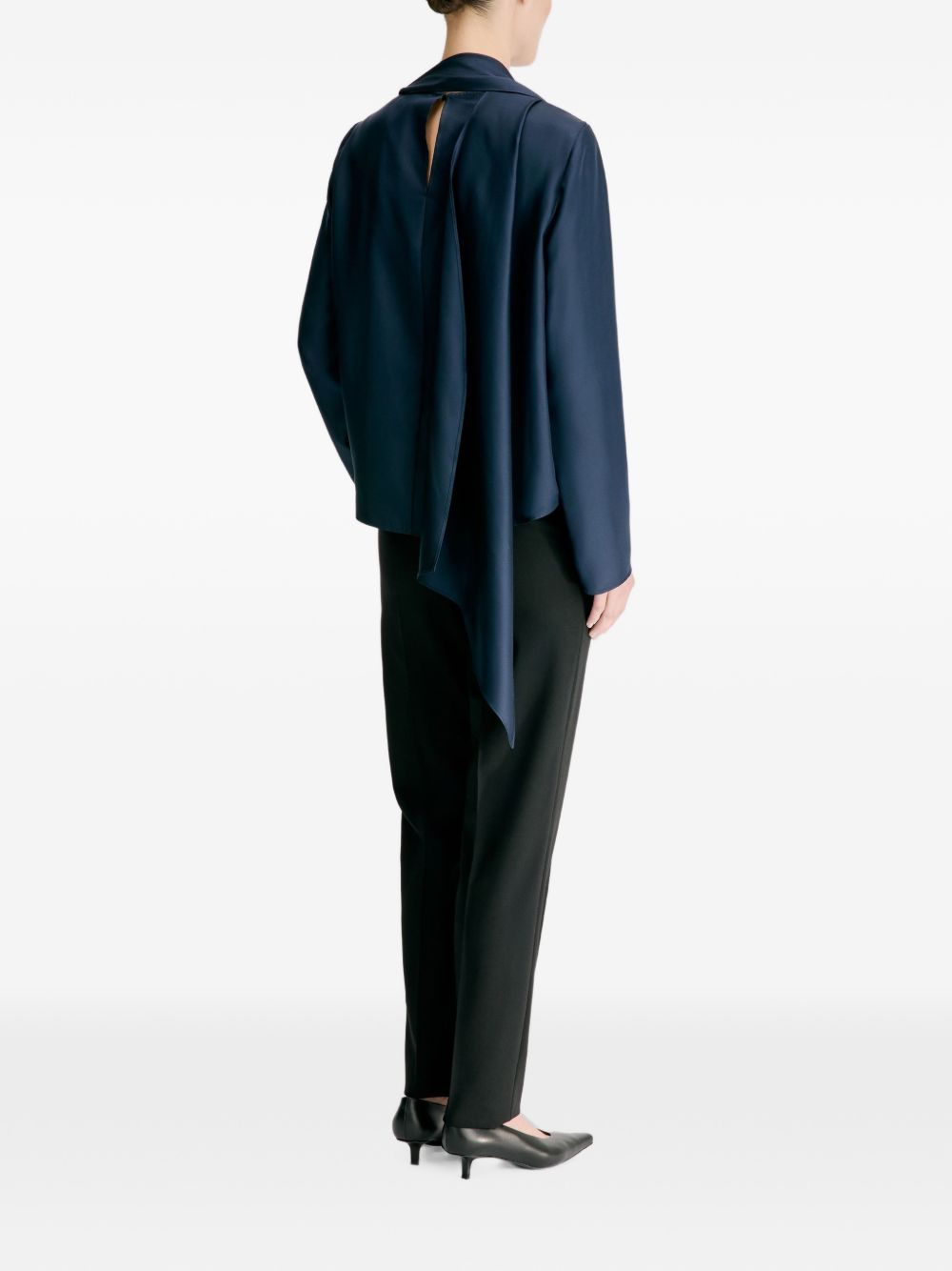 GALA Silk twill scarf top GALA NAVY NAVY LOULOU DE SAISON 