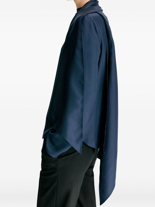 GALA Silk twill scarf top GALA NAVY NAVY LOULOU DE SAISON 