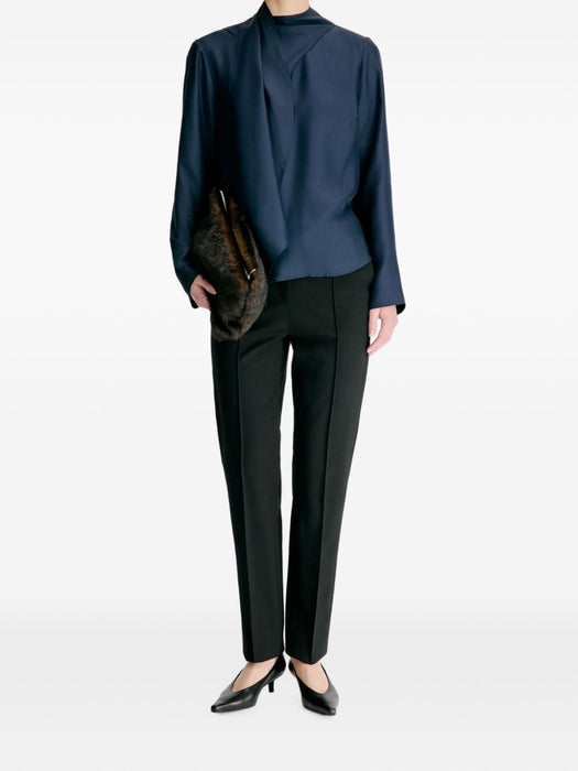 GALA Silk twill scarf top GALA NAVY NAVY LOULOU DE SAISON 