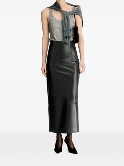 INGA Leather maxi skirt INGA BLACK BLACK LOULOU DE SAISON 