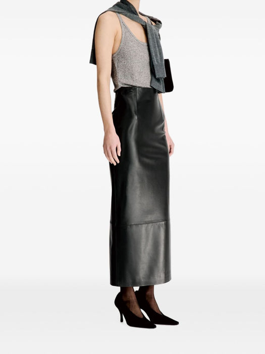 INGA Leather maxi skirt INGA BLACK BLACK LOULOU DE SAISON 