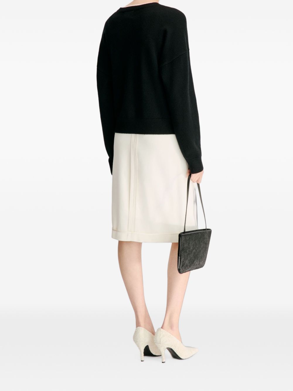 NICOLA Bicolor cashmere cardigan NICOLA BLACK/IVORY BLACK/IVORY LOULOU DE SAISON 